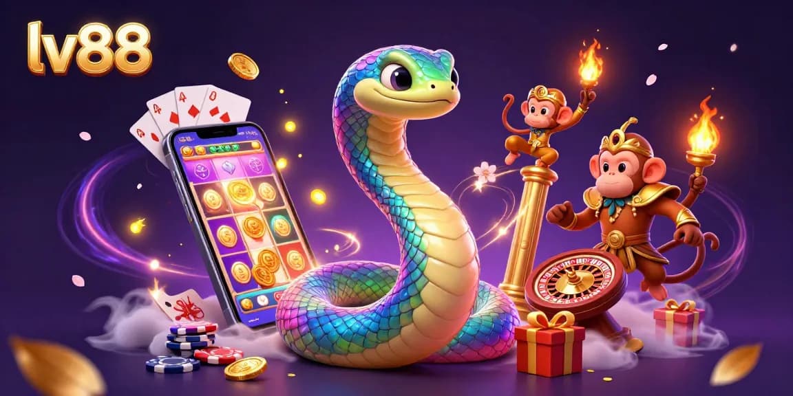 lv88 players winning big with vibrant slots and gaming elements in an enchanting 3D casino scene.