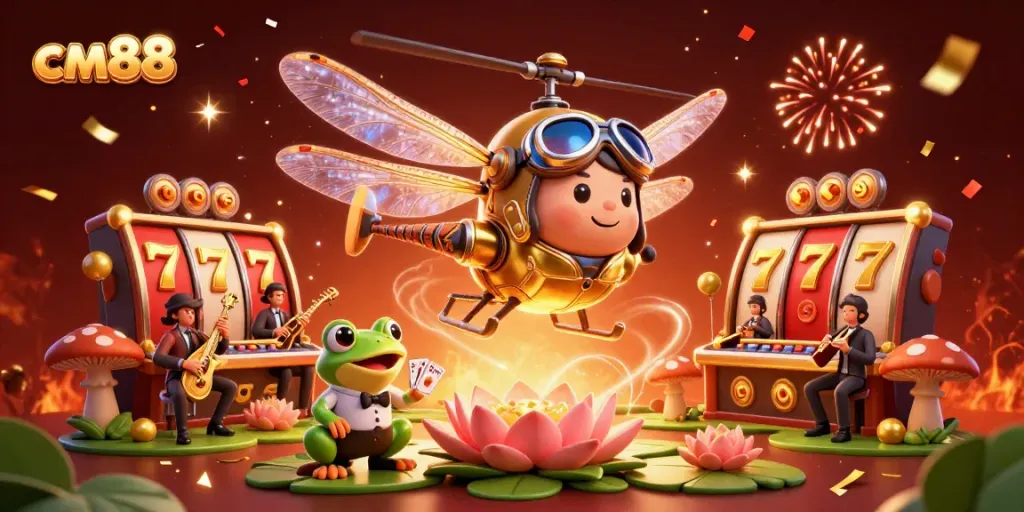 Experience exhilarating gaming action at cm88 with vibrant casino elements and dynamic characters.