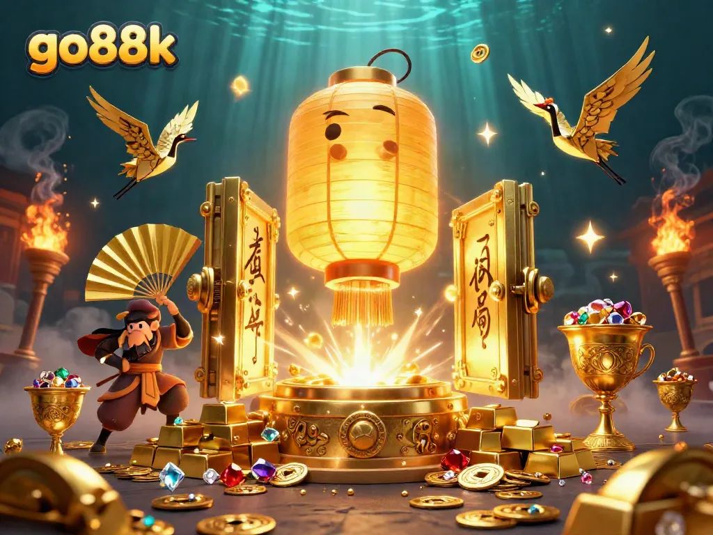 Engage in thrilling gaming at go88k, featuring floating lantern spirits and treasure-filled scenes.