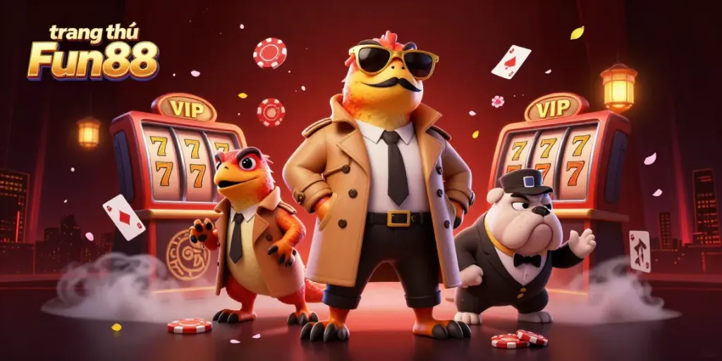 Enjoy exciting moments at the trang chủ Fun88 with vibrant 3D casino elements and animated characters.