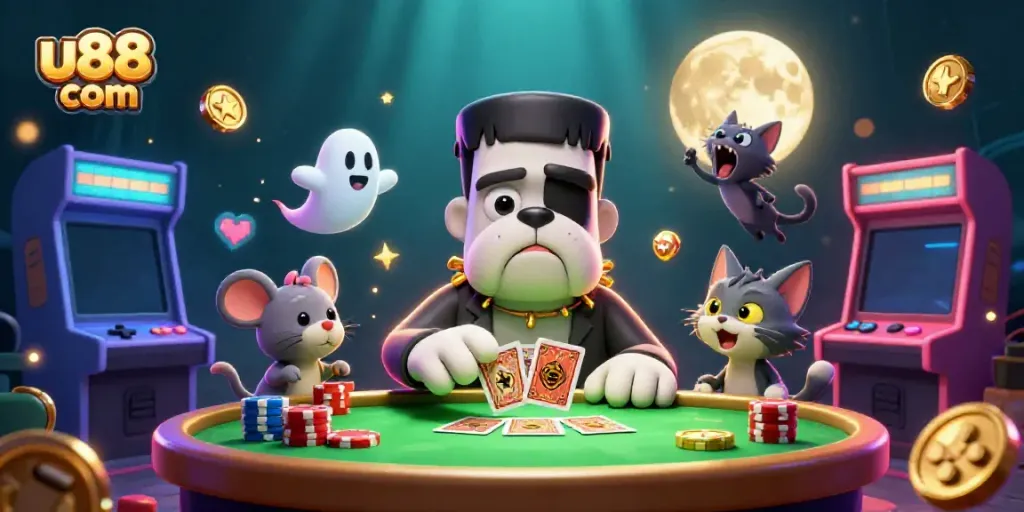 Experience thrilling gameplay at u88 com with a lively 3D casino scene featuring dynamic characters and elements.