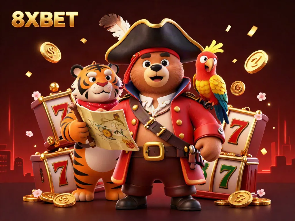 Engage with thrilling 8XBET gaming dynamics featuring vibrant characters and rich casino elements.