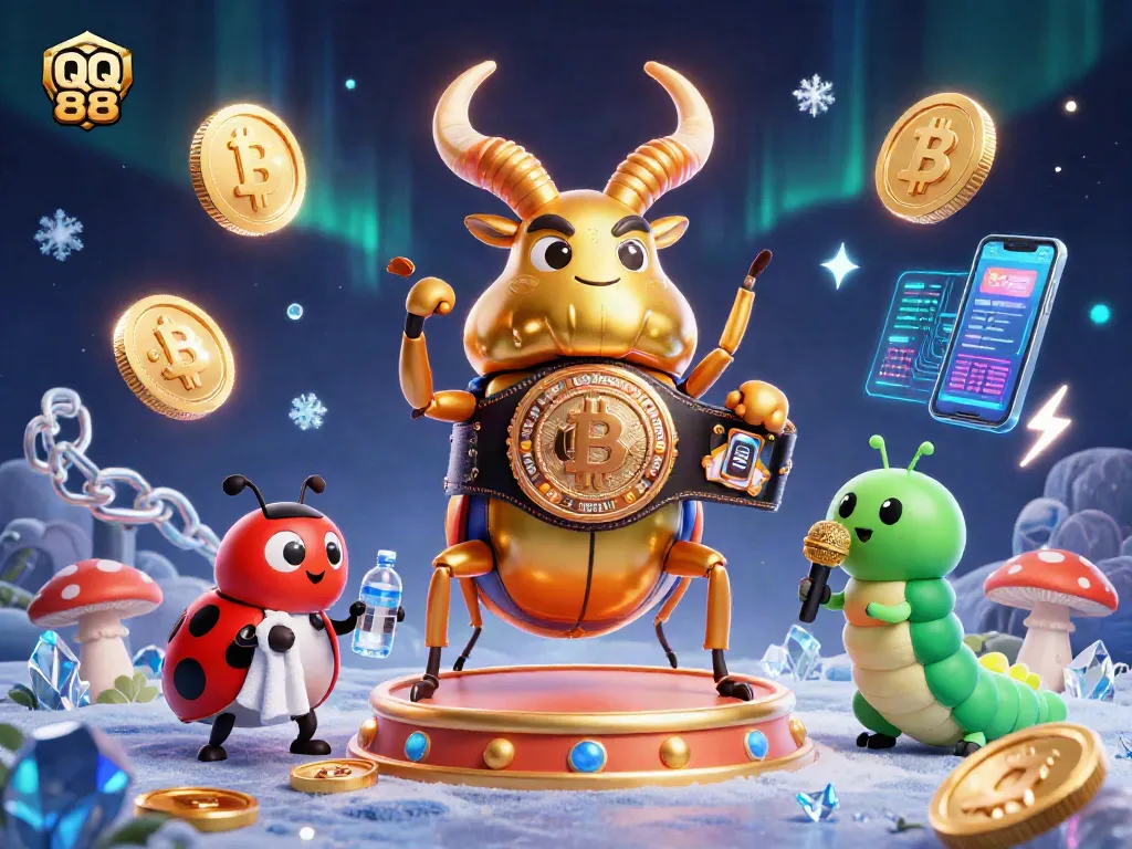 Unleash your potential with QQ 88 in this vibrant casino-themed 3D illustration filled with action.