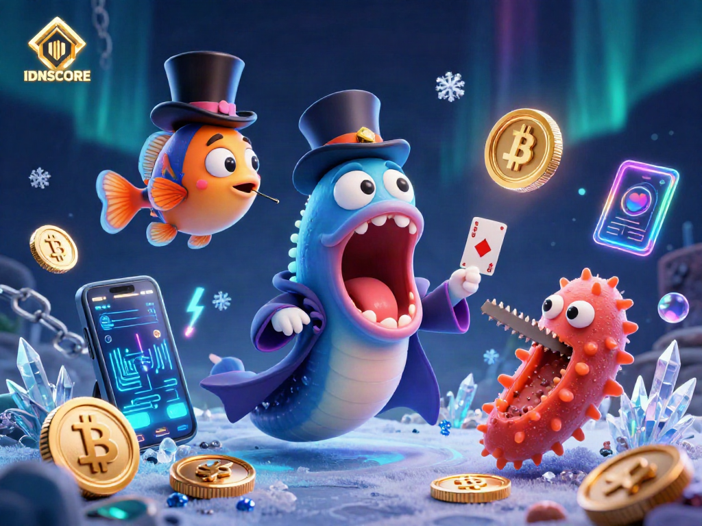 IDNSCORE engages players with thrilling card tricks in an underwater casino atmosphere.