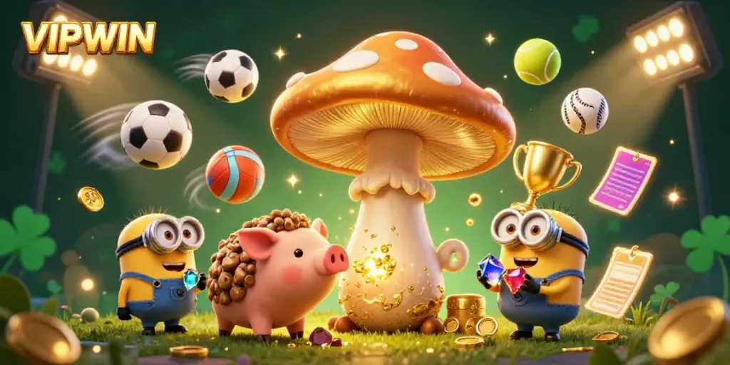 Engage in VIPWIN's vibrant casino atmosphere with magical characters and dynamic sports elements.
