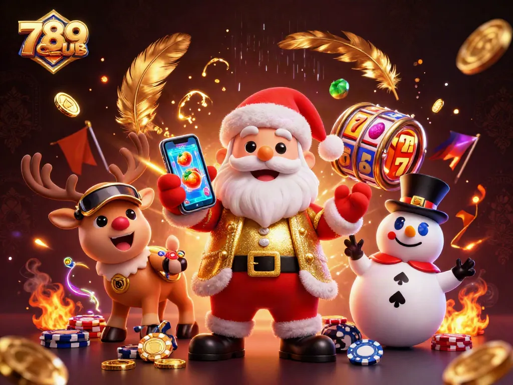 Play jackpot slots with 789CLUB in a vibrant casino scene featuring animated characters and rich game elements.