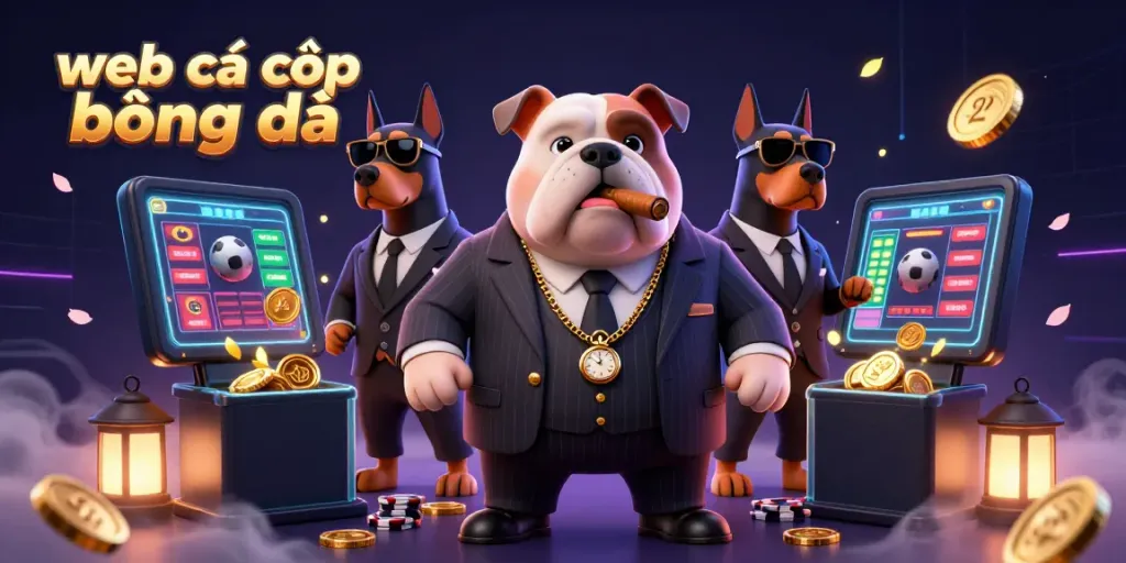 Engage in exciting sports betting with web cá cược bóng đá featuring a mafia bulldog boss and dynamic game elements.