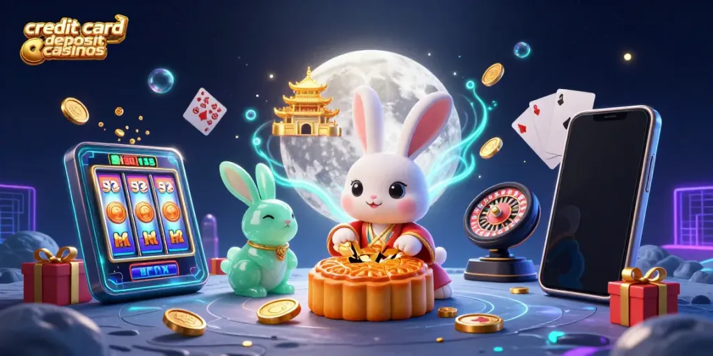 Engage with credit card deposit casinos through dynamic gameplay featuring a moon rabbit theme.