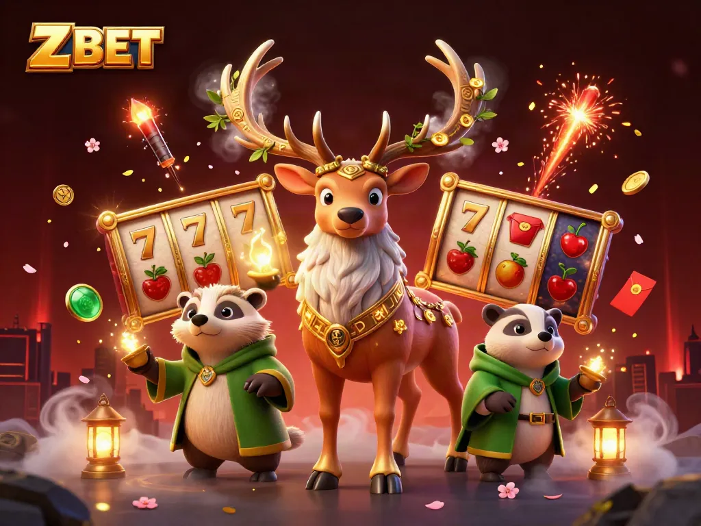 Experience the thrill of Z BET with a vibrant casino scene featuring slots and magical elements.